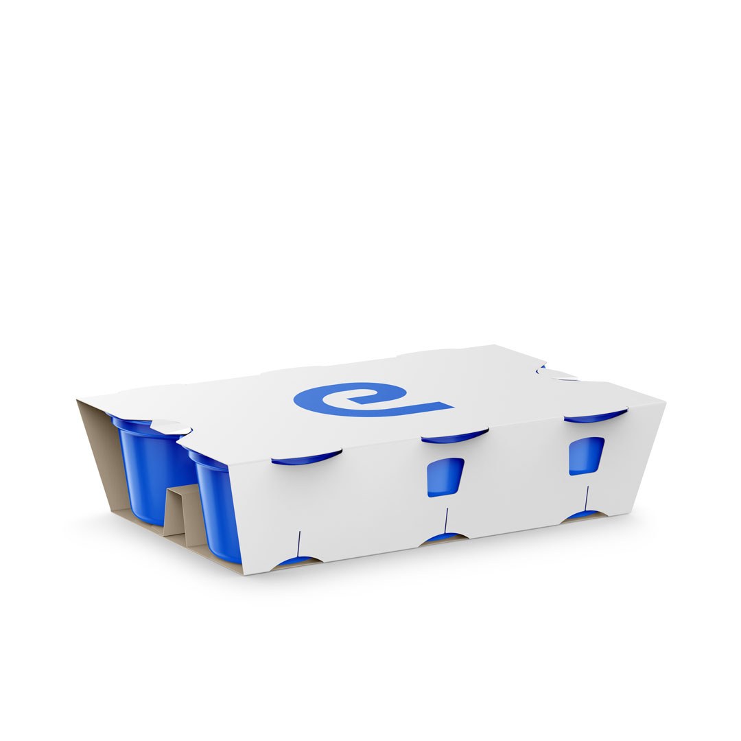 Enoline solutions container cardboard automatic machine six pack yogurt