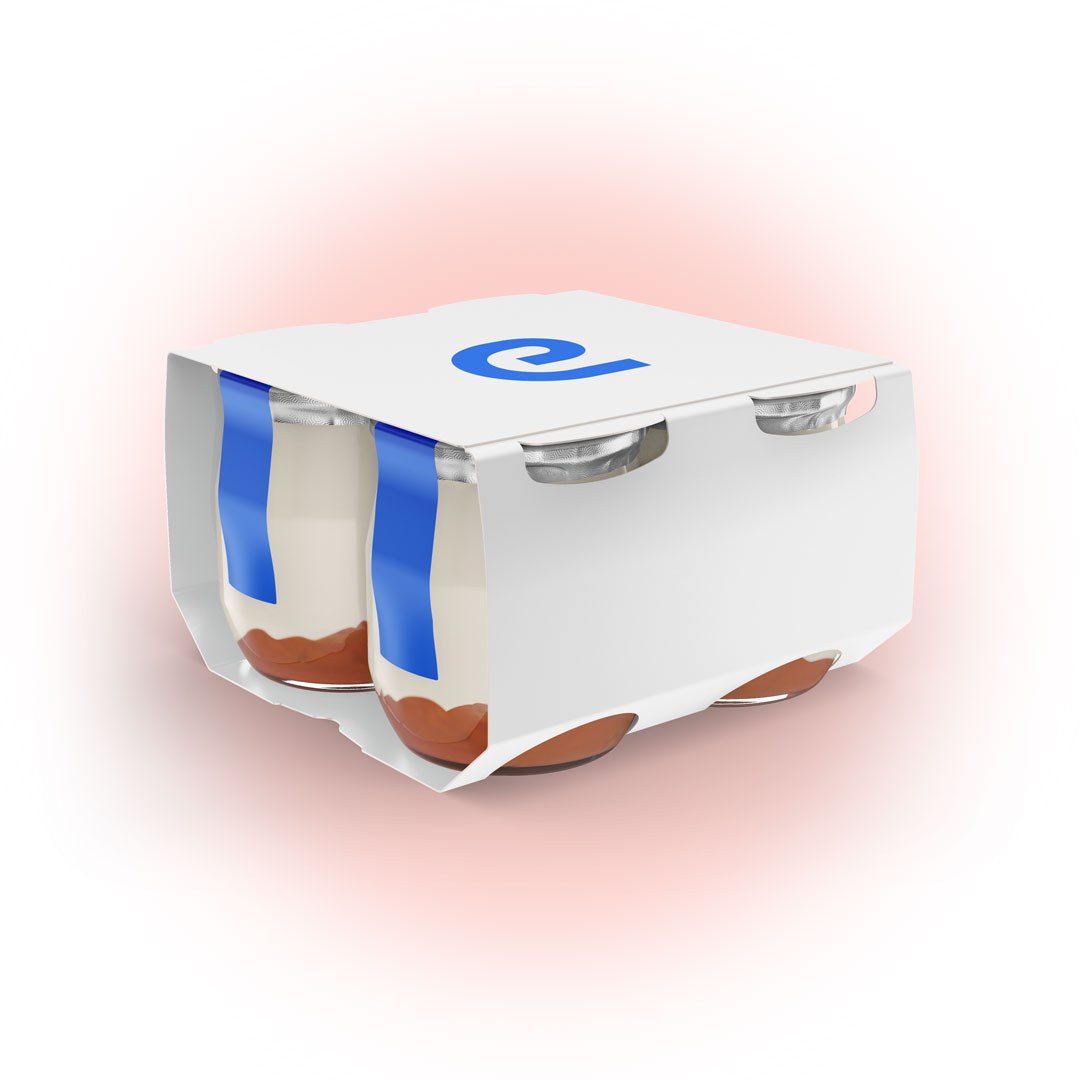 Enoline packaging solution wrap around case packing yogurt